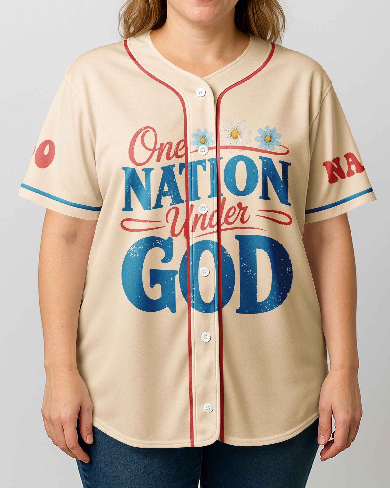 One Nation Under God All Over Print Custom Jersey - Image 3